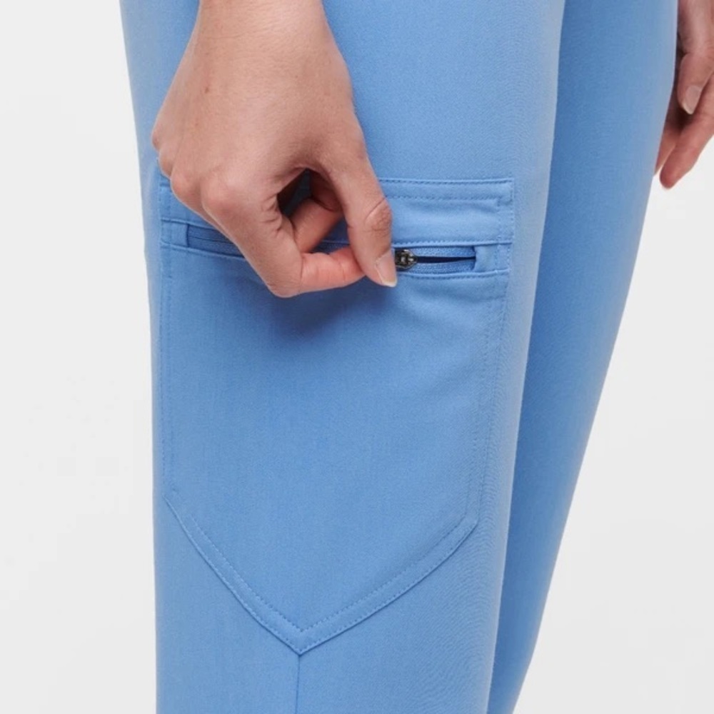 FIGS Women’s Zamora Jogger Scrub Pants with Drawstring Ceil Blue size L/P - Picture 5 of 9